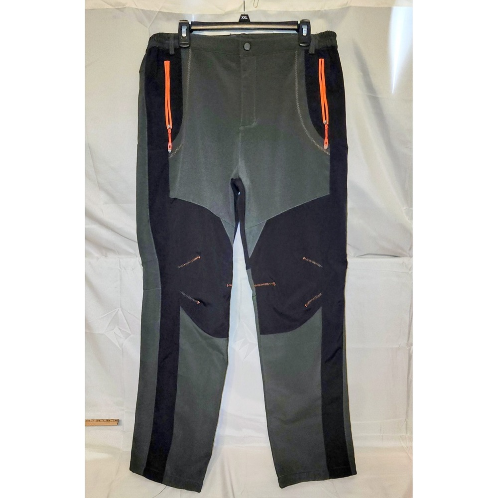 🔥Wind Stopper Pants Mens XXL Green Fleece Lined Hiking Outdoor Running‎ 🔥